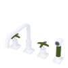 Rubinet Widespread Kitchen Set with Genesis Spout with Hand Spray White