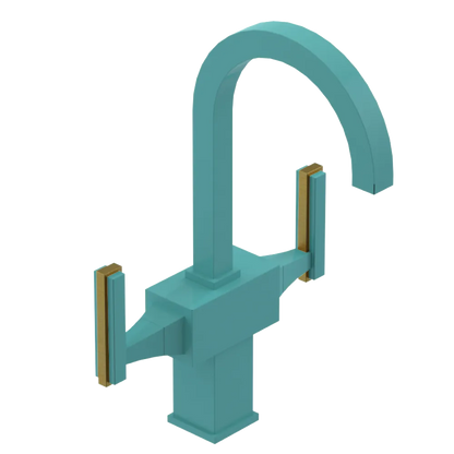 Rubinet Single Hole Dual Handle Lav. Set. (less drain) Aqua
