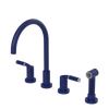 Rubinet Widespread Kitchen Set with Hand Spray Midnight Blue
