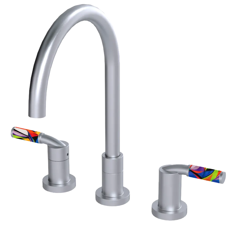 Rubinet Widespread Kitchen Set Satin Chrome
