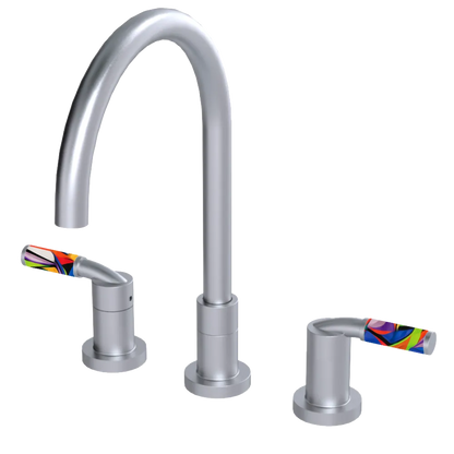 Rubinet Widespread Kitchen Set Satin Chrome