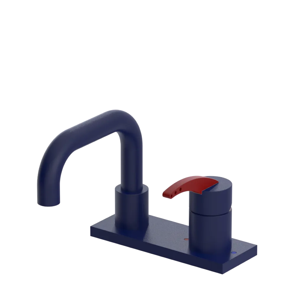 Rubinet 4" Centre Single Control Lav. Set. with Genesis spout (less drain) Midnight Blue