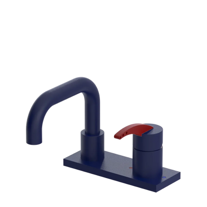 Rubinet 4" Centre Single Control Lav. Set. with Genesis spout (less drain) Midnight Blue