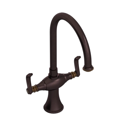 Rubinet Two Handle Single Hole Kitchen Set Tuscan Brass