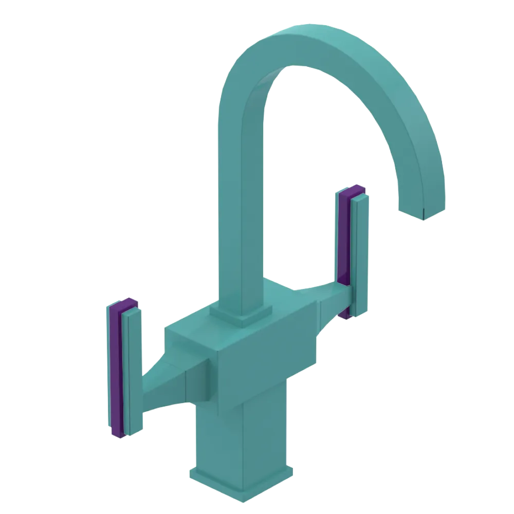 Rubinet Single Hole Dual Handle Lav. Set. (less drain) Aqua
