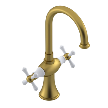 Rubinet Single Hole Dual Handle Lav. Set. (less drain) Antique Brass Matt