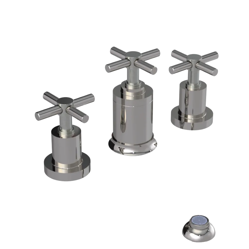 Rubinet Bidet Fitting with Spray, Diverter, and Vacuum Breaker (less drain) Polished Nickel