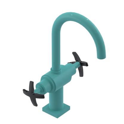 Rubinet Single Hole Dual Handle Lav. Set. (less drain) Aqua