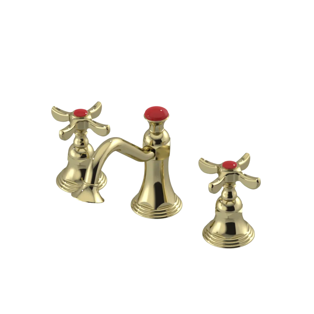 Rubinet Widespread Lav. Set. (less drain) Gold