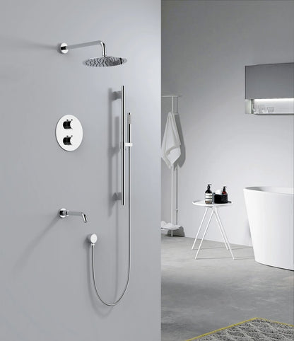 Aquaflo Rund 3-Way Thermostatic Shower Set