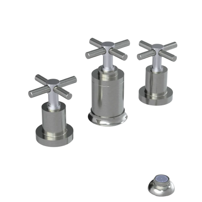 Rubinet Bidet Fitting with Spray, Diverter, and Vacuum Breaker (less drain) Satin Nickel