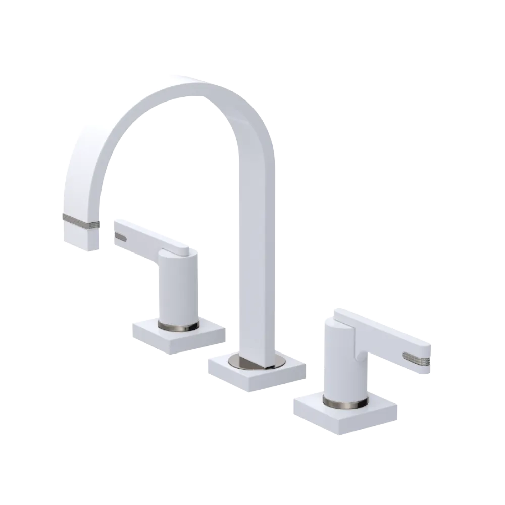 Rubinet Widespread Lav. Set. (less drain) White