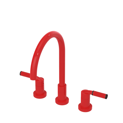 Rubinet Widespread Kitchen Set Red