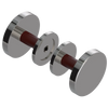 Rubinet Shower Door Knob (set) Polished Nickel