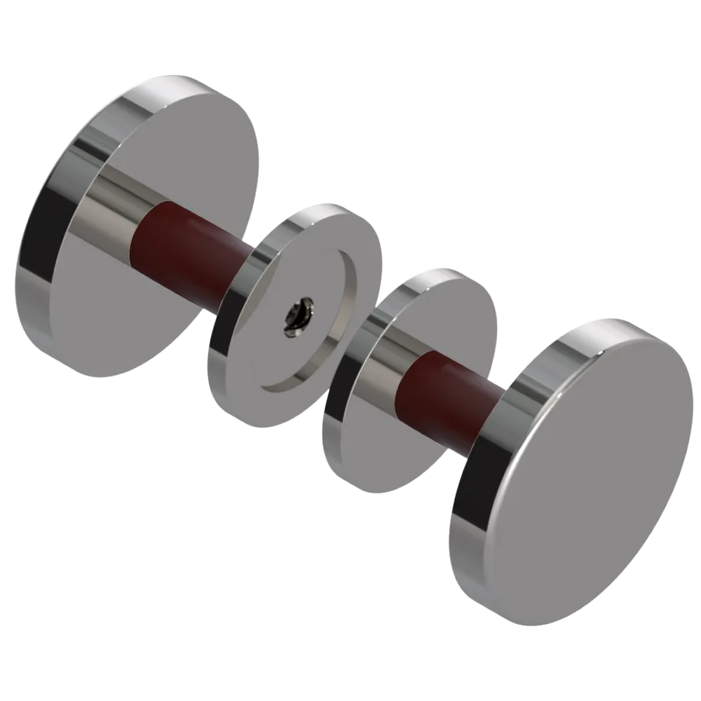 Rubinet Shower Door Knob (set) Polished Nickel