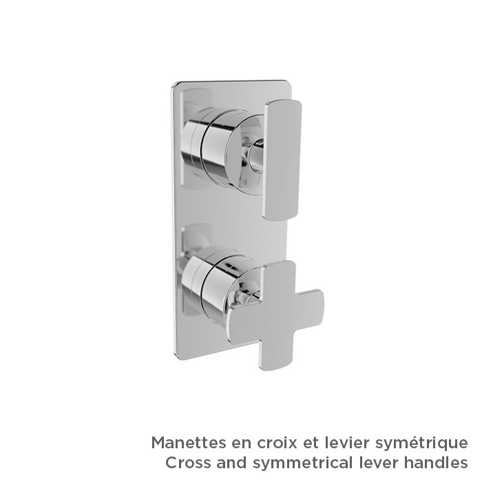 Baril Thermostatic pressure balanced shower valve with 3-way diverter (without handle)