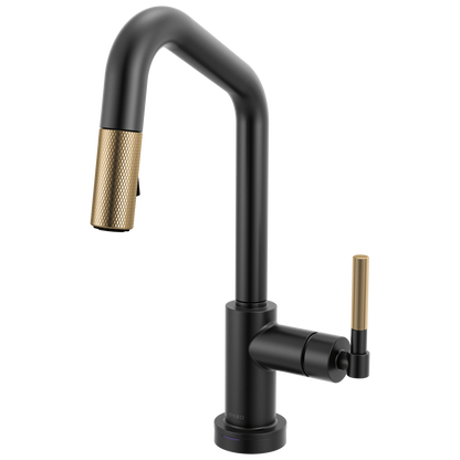Brizo Smarttouch Pull Down Prep Faucet With Angle Spout Knurled Handle