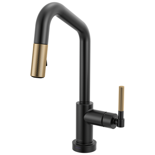 Brizo Smarttouch Pull Down Prep Faucet With Angle Spout Knurled Handle