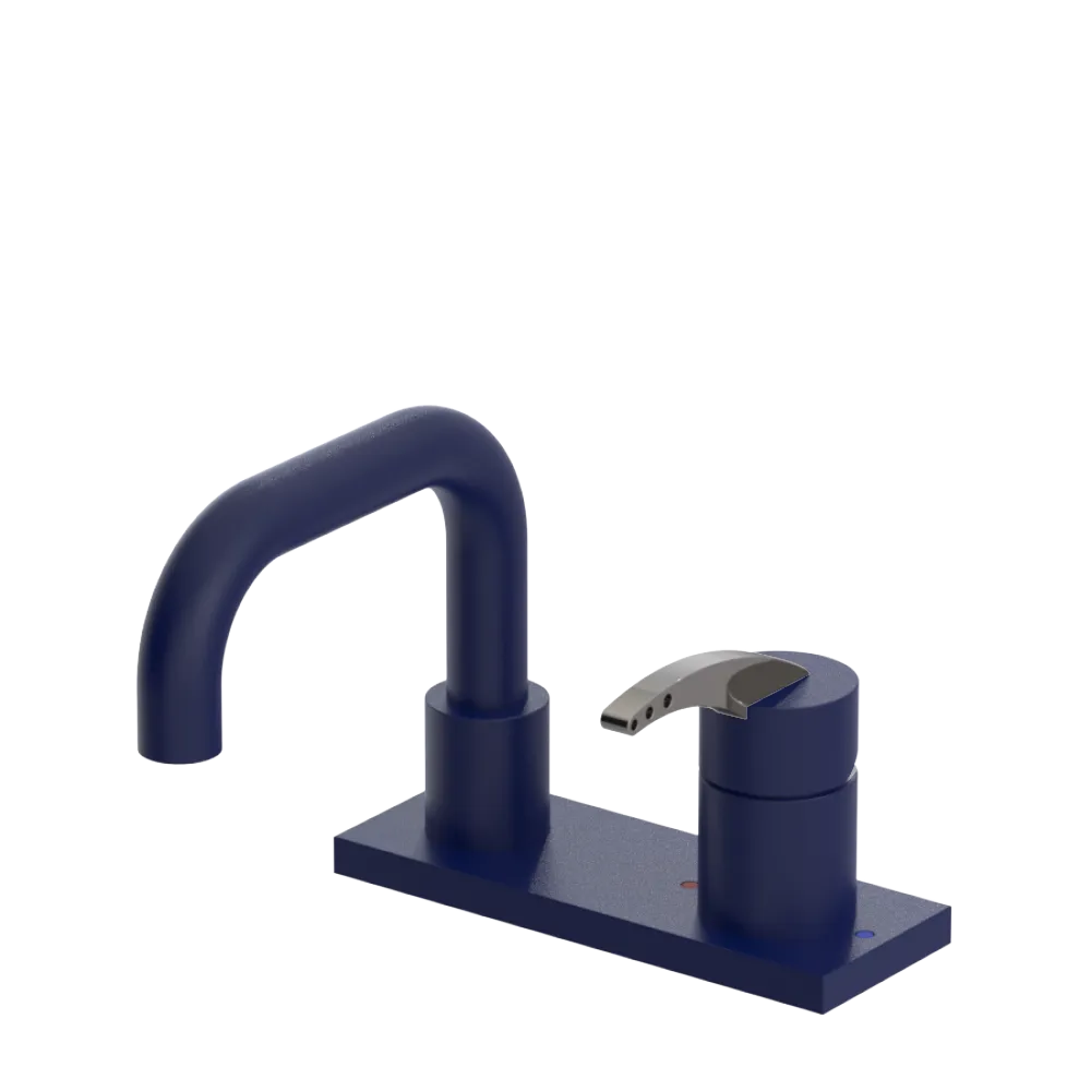 Rubinet 4" Centre Single Control Lav. Set. with Genesis spout (less drain) Midnight Blue