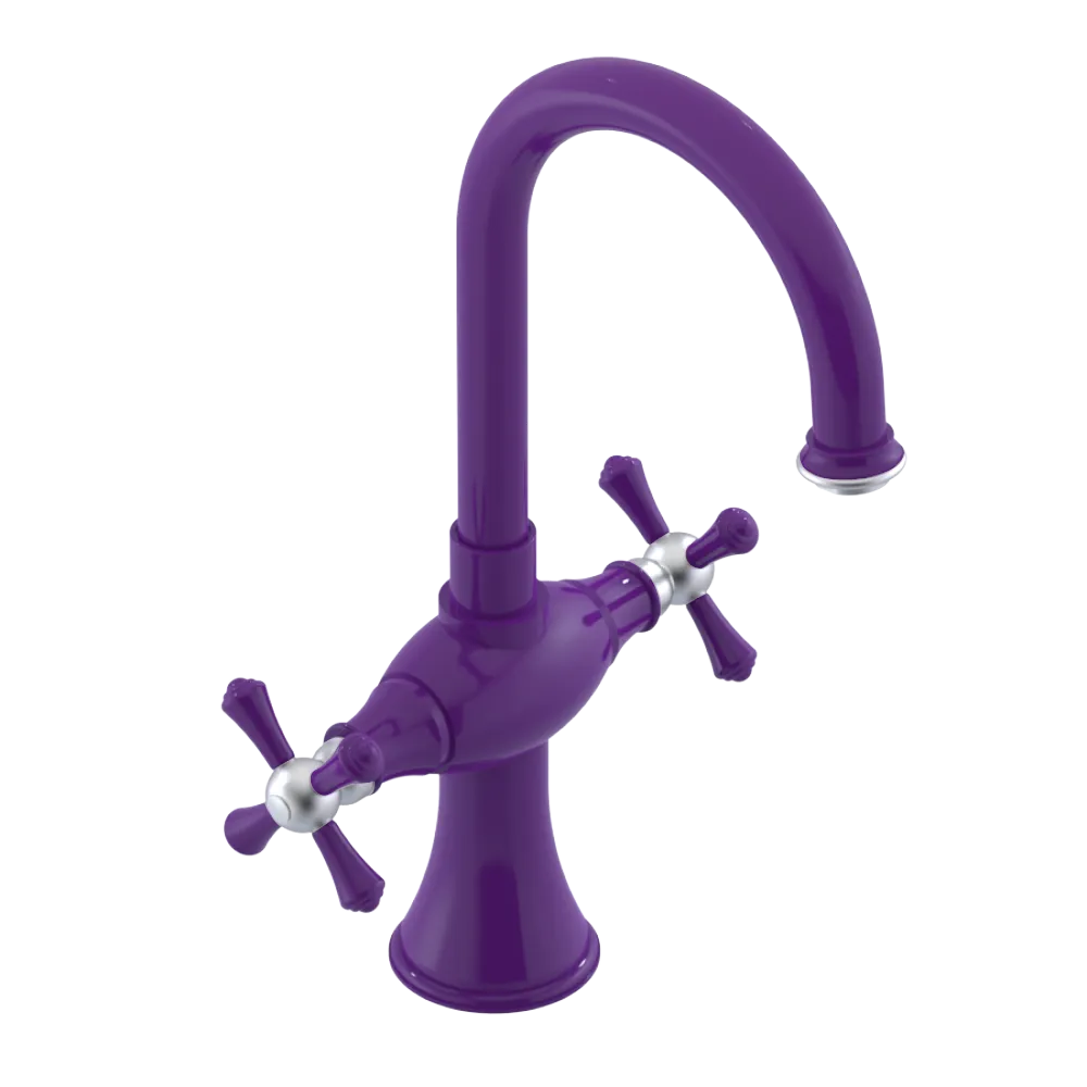 Rubinet Single Hole Dual Handle Lav. Set. (less drain) Purple Haze