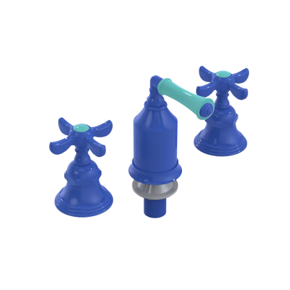 Rubinet Bidet Fitting with Spray, Diverter, and Vacum Breaker (Less Drain) Blu Jean