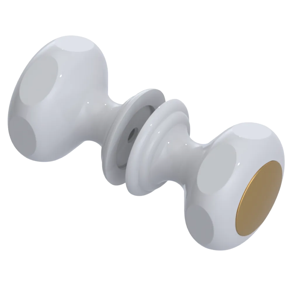 Rubinet Shower Door Knob (set) White