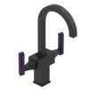 Rubinet Single Hole Dual Handle Lav. Set. (less drain) Matt Black