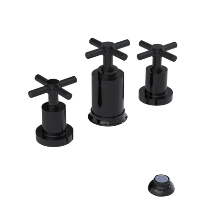 Rubinet Bidet Fitting with Spray, Diverter, and Vacuum Breaker (less drain) Black