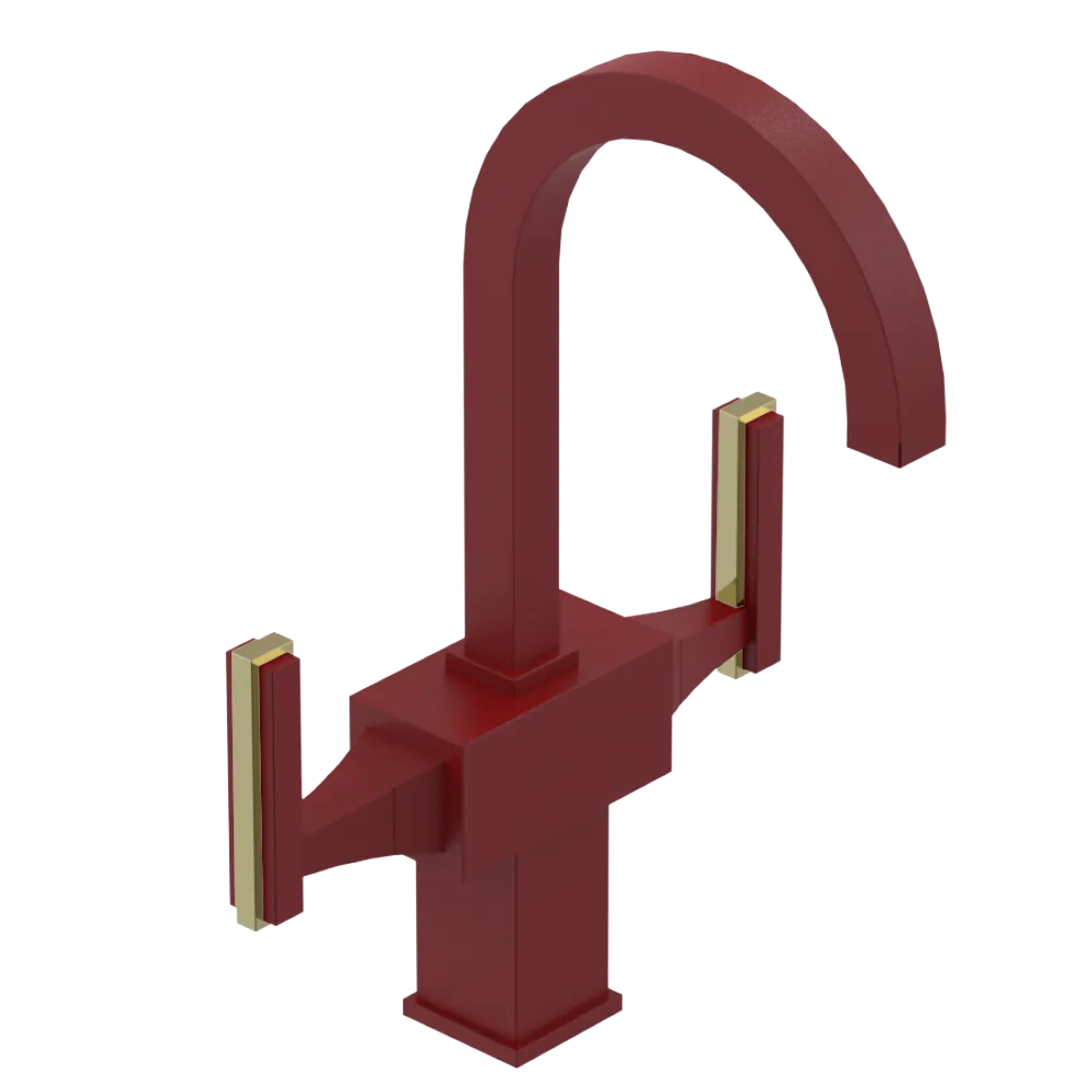 Rubinet Single Hole Dual Handle Lav. Set. (less drain) Maroon