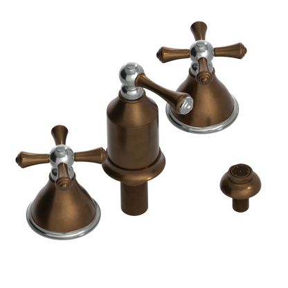 Rubinet Bidet Fitting with Spray, Diverter, and Vacum Breaker (Less Drain) Tuscan Brass