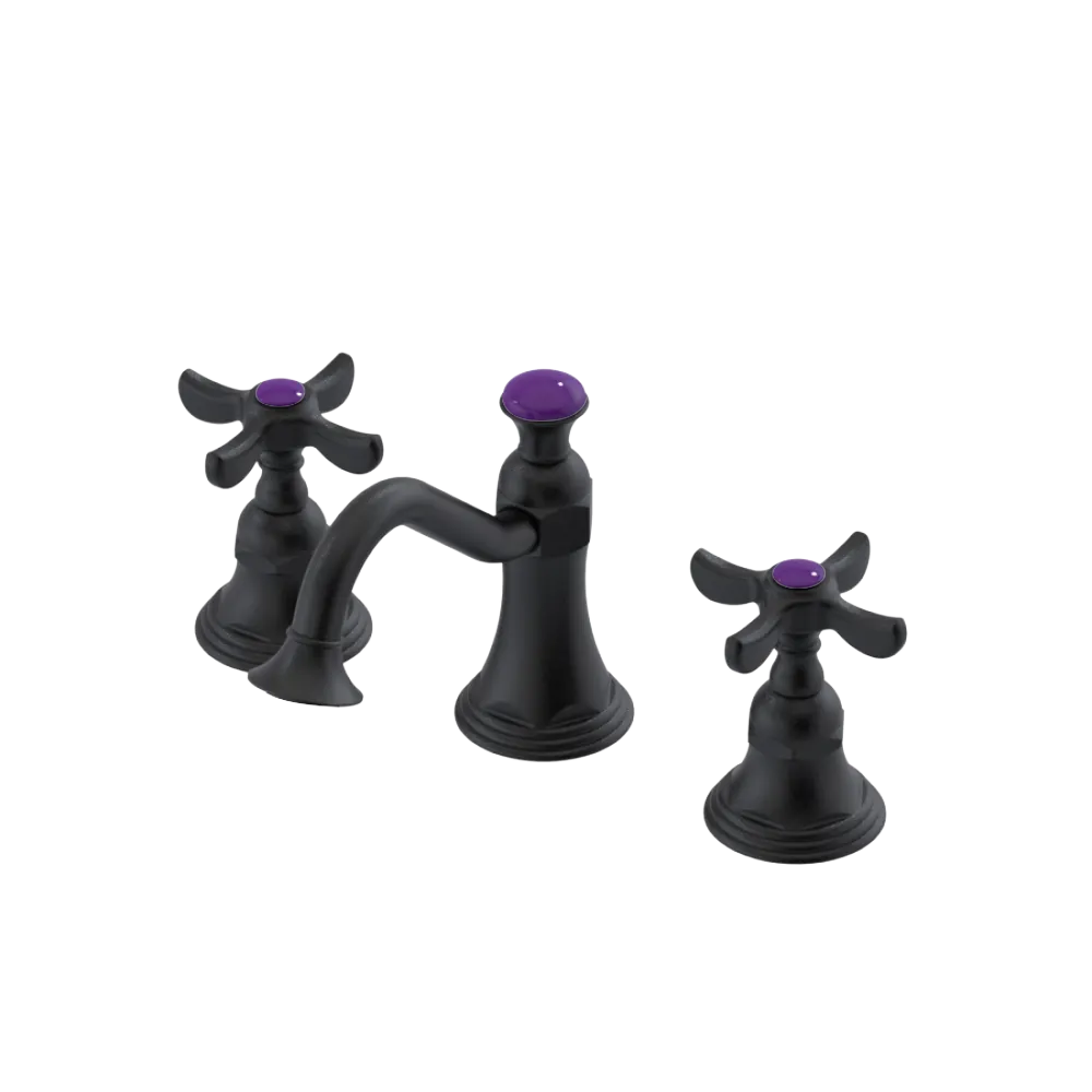 Rubinet Widespread Lav. Set. (less drain) Matt Black