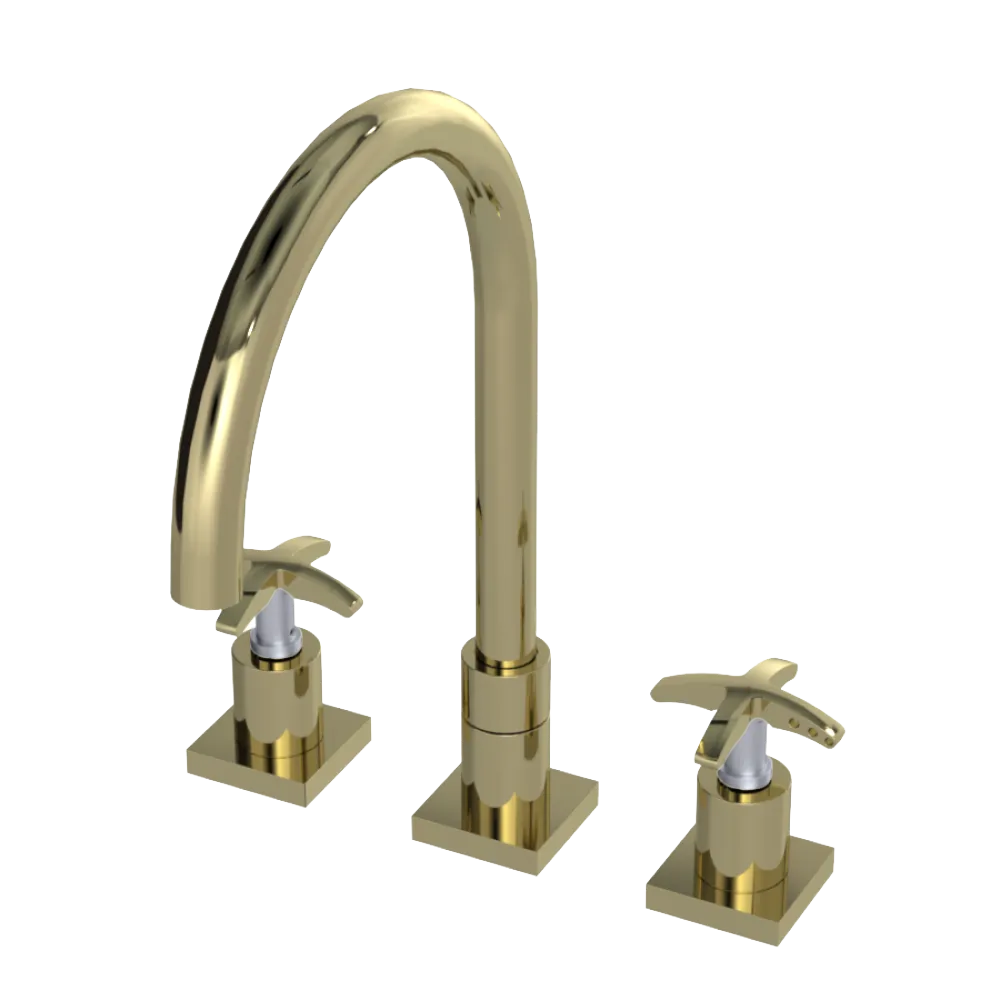 Rubinet Widespread Kitchen Set Gold
