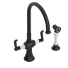 Rubinet Two Handle Single Hole Kitchen Set with Hand Spray Matt Black