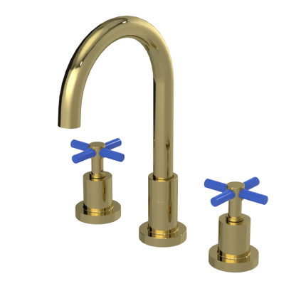 Rubinet Widespread Kitchen Set with LaSalle Spout Natural Brass