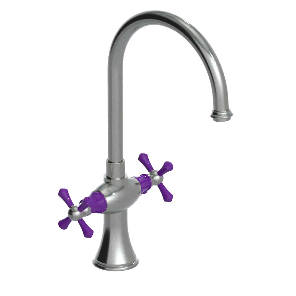 Rubinet Two Handle Single Hole Kitchen Set Satin Nickel
