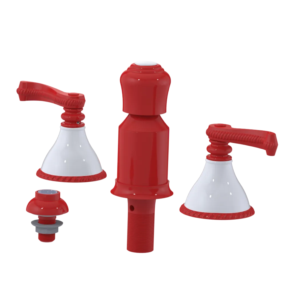 Rubinet Bidet Fitting with Spray, Diverter, and Vacum Breaker (Less Drain) Red