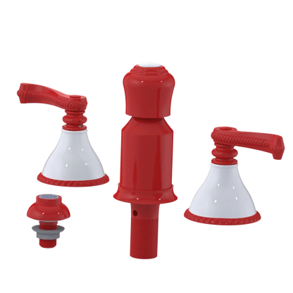 Rubinet Bidet Fitting with Spray, Diverter, and Vacum Breaker (Less Drain) Red