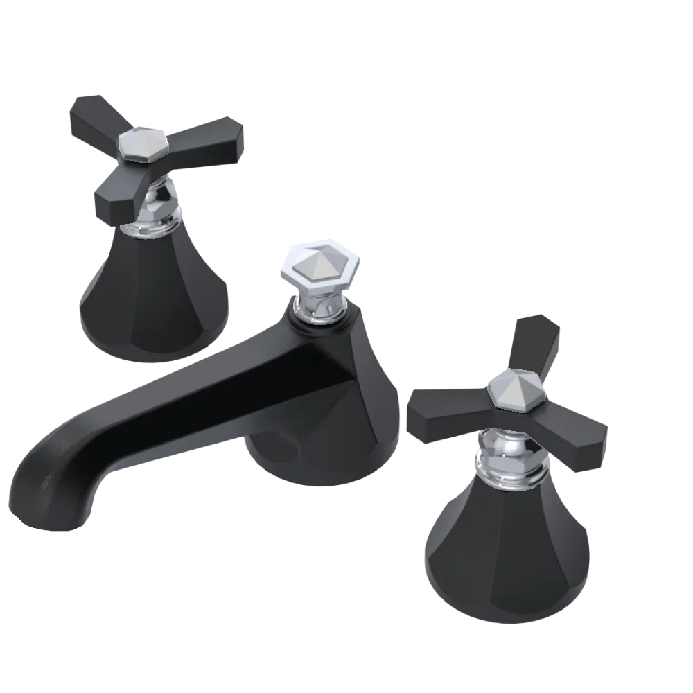 Rubinet Widespread Lav. Set. (less drain) Matt Black