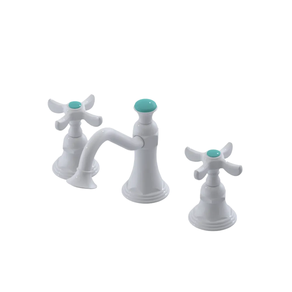 Rubinet Widespread Lav. Set. (less drain) White