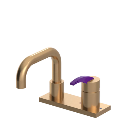 Rubinet 4" Centre Single Control Lav. Set. with Genesis spout (less drain) Satin Gold