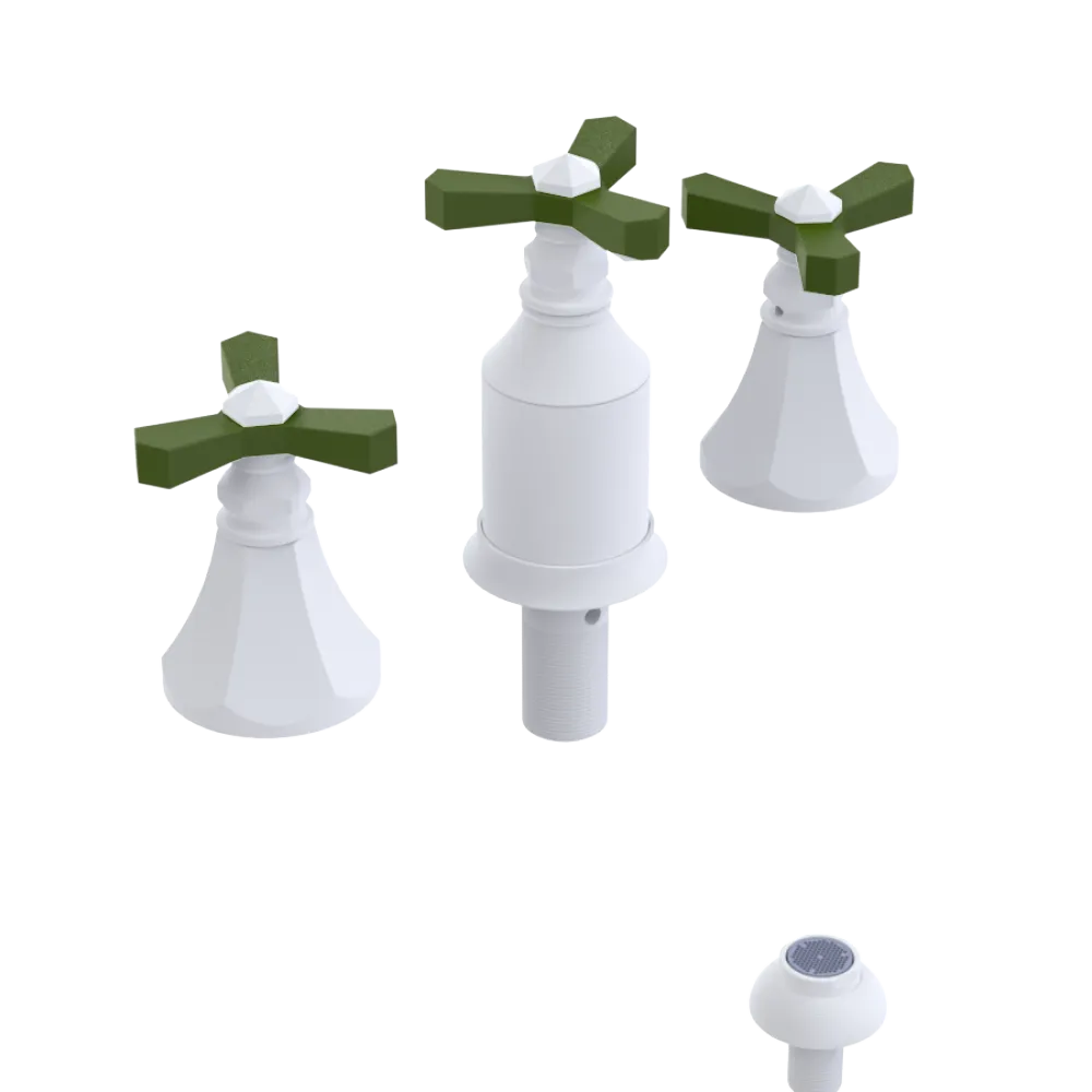 Rubinet Bidet Fitting with Spray, Diverter, and Vacum Breaker (Less Drain) Matt White
