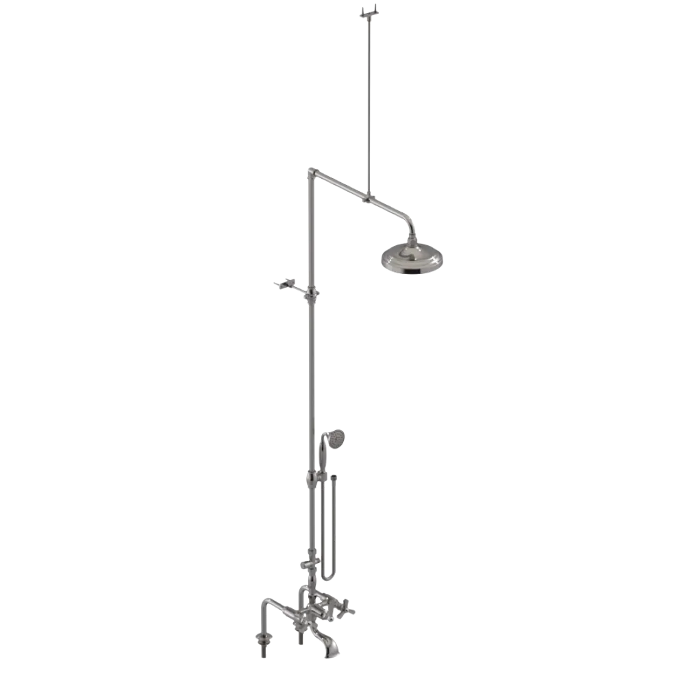Rubinet Deck Mount Tub & Shower with Hand Held Shower Polished Nickel