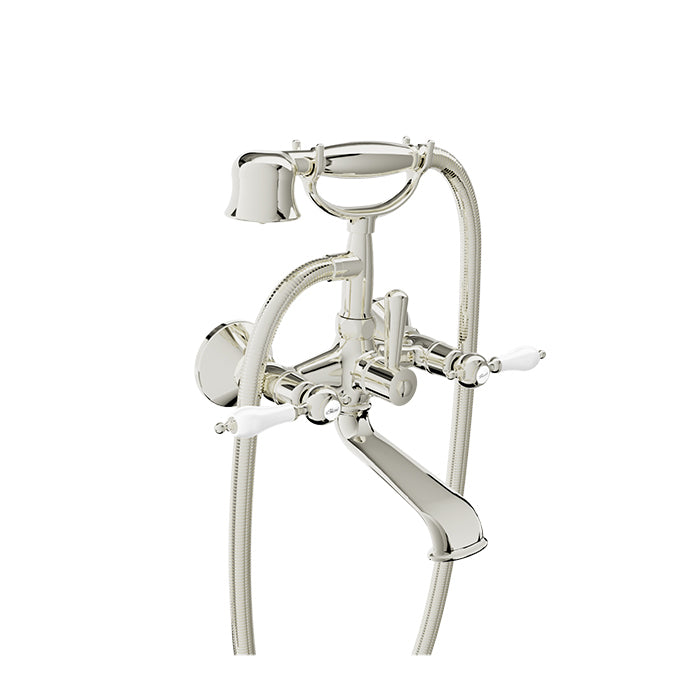 Baril Wall-mounted tub faucet with hand shower