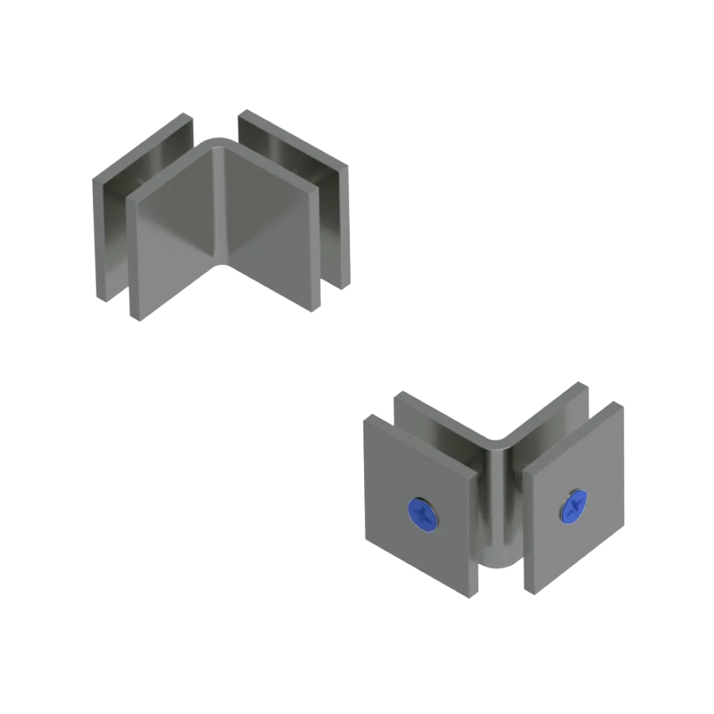 Rubinet 90 Glass to Glass Open Face Satin Nickel