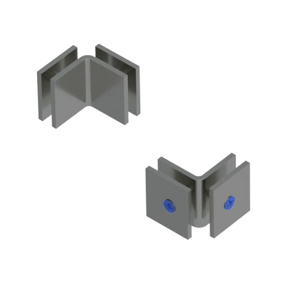 Rubinet 90 Glass to Glass Open Face Satin Nickel