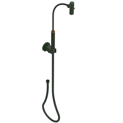 Rubinet Hand Held Shower Bidet with Extended Reach & Dual Function Spray Including Wall Bracket with Supply & Hose (Round) Green Envy