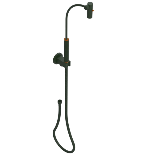 Rubinet Hand Held Shower Bidet with Extended Reach & Dual Function Spray Including Wall Bracket with Supply & Hose (Round) Green Envy