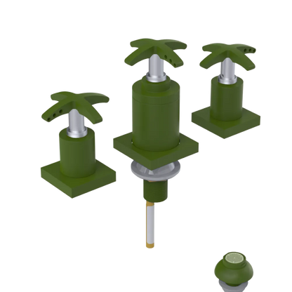 Rubinet Bidet Fitting with Spray, Diverter, and Vacuum Breaker (less drain) Green Envy