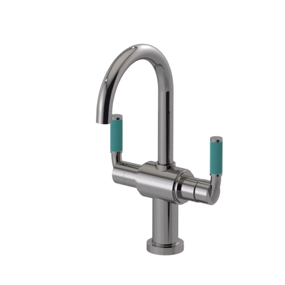 Rubinet Single Hole Dual Handle Lav. Set. (less drain) Polished Nickel