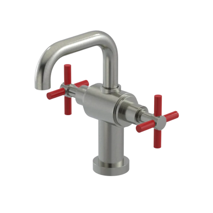 Rubinet Single Hole Dual Handle Lav. Set. (less drain) Satin Nickel